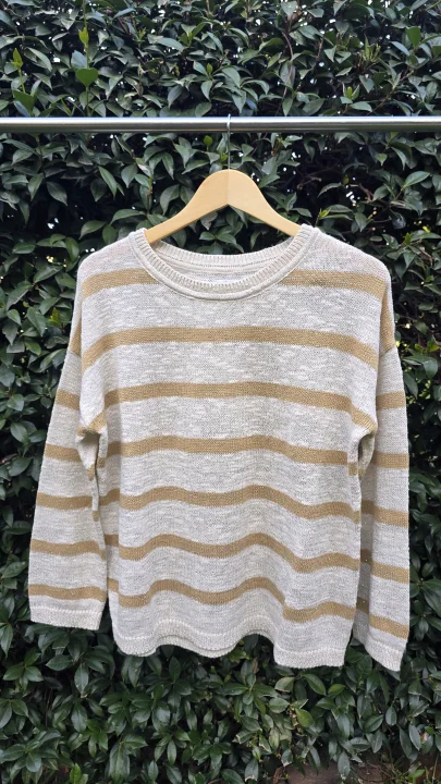 Buzito rayado beige