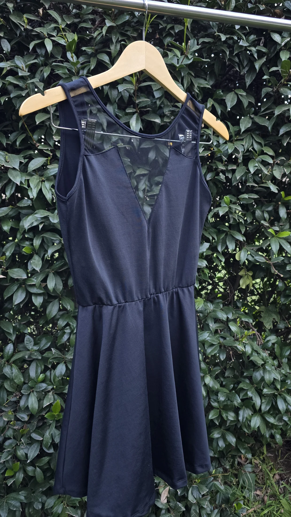 Vestido negro tul combinado